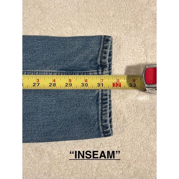 Signature Levi Strauss Mens Size 34x32 Slim Blue Denim Straight Stretch - Picture 16 of 16